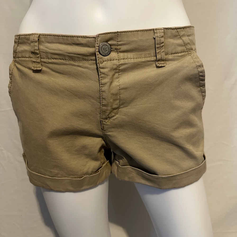 Aeropostale Women's Khaki Midi Shorts- Size 6